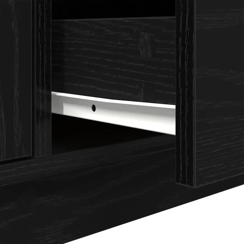 Televizoriaus spintelė su LED apšvietimu, juoda, 100x41x50 cm