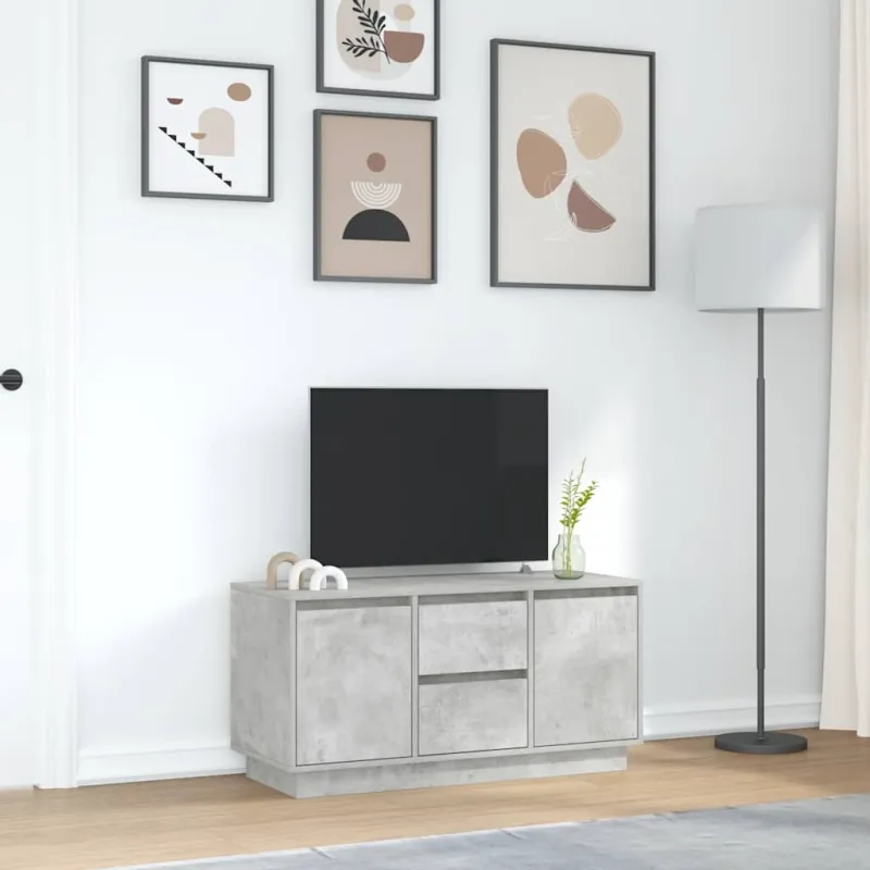 TV spintelė su LED lemputėmis, betono pilka, 100x41x50 cm