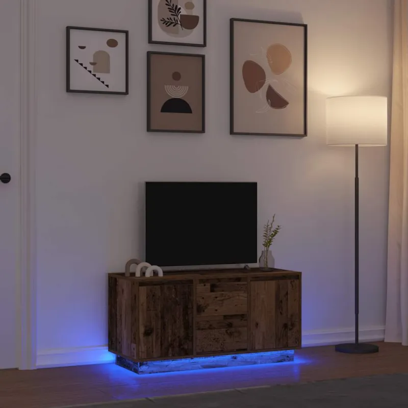 Televizoriaus spintelė su LED, medienos, 100x41x50 cm
