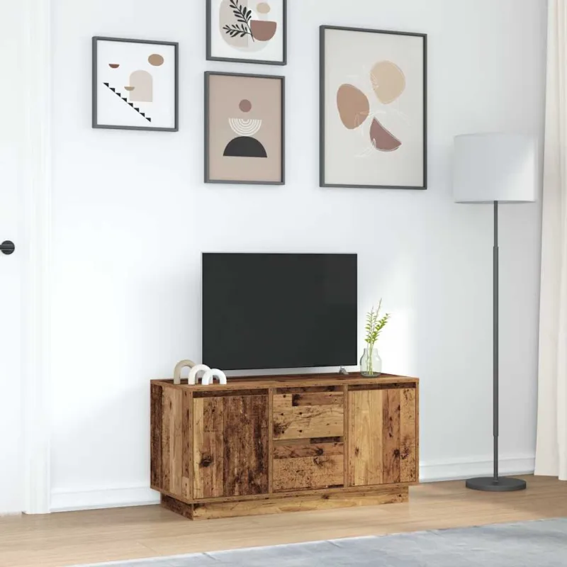 Televizoriaus spintelė su LED, medienos, 100x41x50 cm