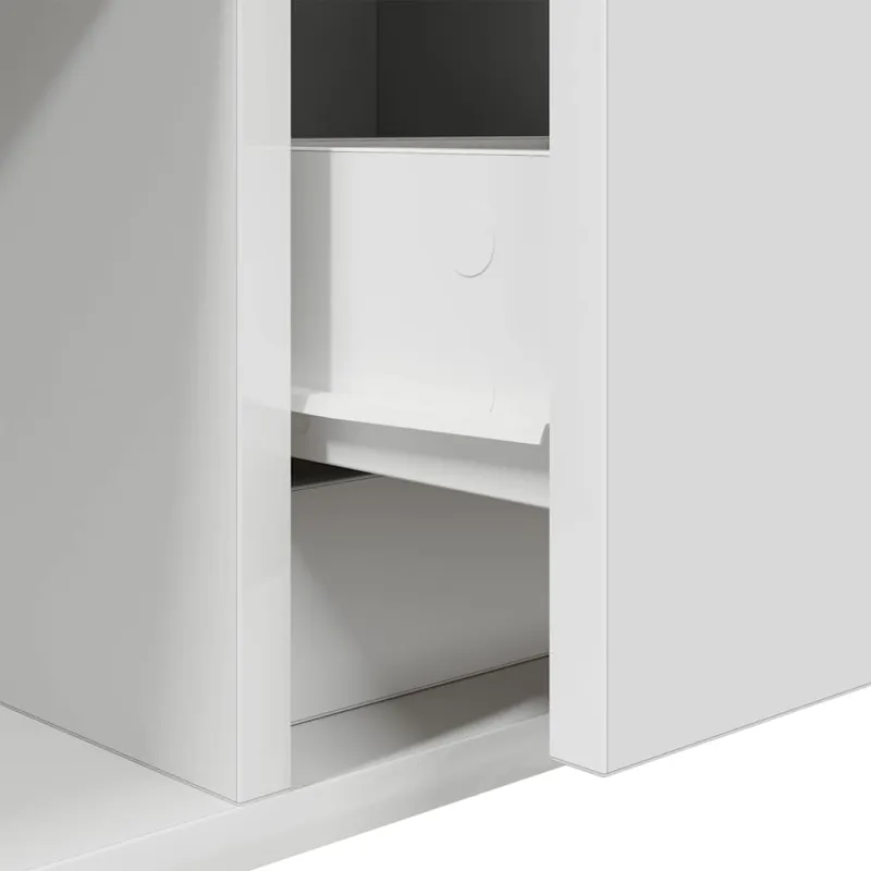 Televizoriaus spintelės, 2vnt., baltos, 60x31x25,5 cm, mediena