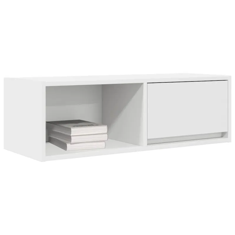 Televizoriaus spintelės, 2vnt., baltos, 80x31x25,5 cm, mediena