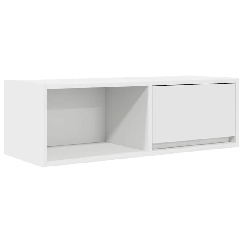 Televizoriaus spintelės, 2vnt., baltos, 80x31x25,5 cm, mediena
