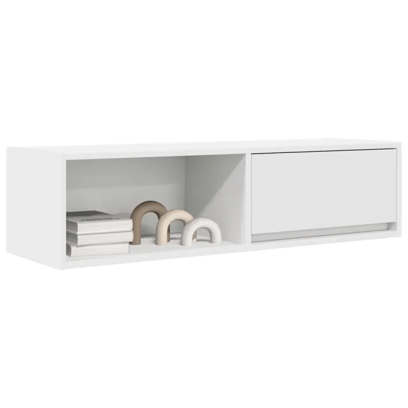 Televizoriaus spintelės, 2vnt., baltos, 100x31x25,5 cm, mediena