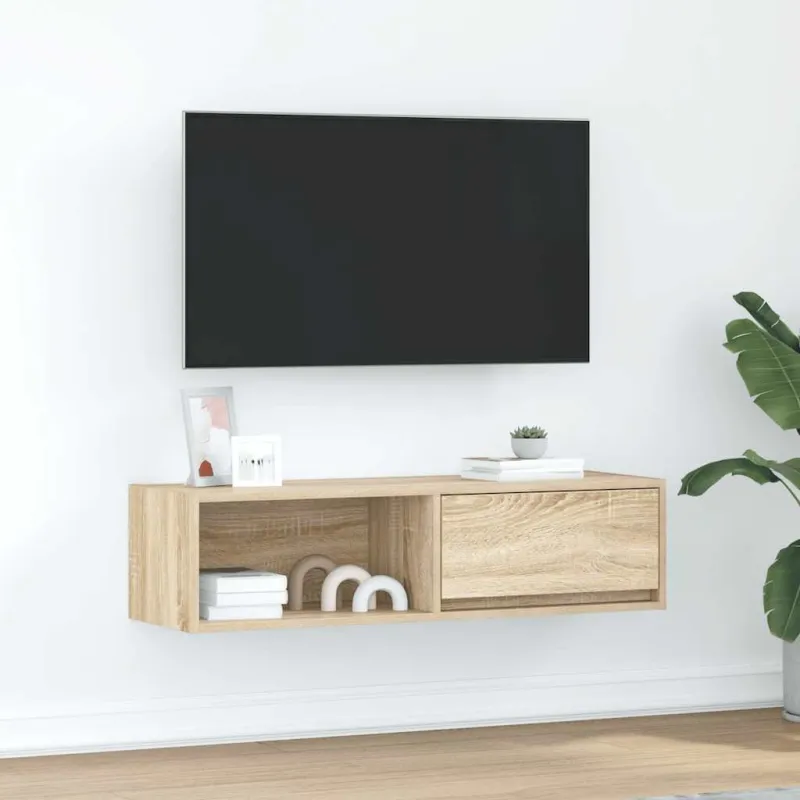Televizoriaus spintelė, ąžuolo, 100x31x25,5cm, apdirbta mediena