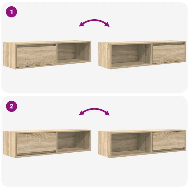Televizoriaus spintelės, 2vnt., 100x31x25,5 cm, mediena