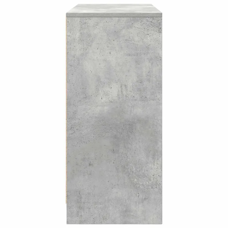 Šoninė spintelė, betono pilka, 85x34x76 cm, apdirbta mediena