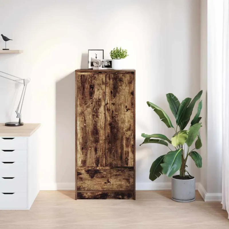 Spintelė su 2 stalčiais rūkytas ąžuolas 55,5x34x119,5cm mediena
