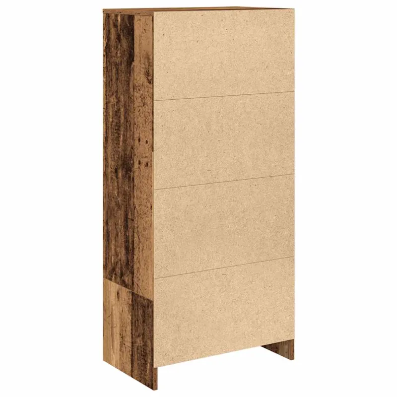 Spintelė su 2 stalčiais, sena mediena 55,5x34x119,5 cm, mediena