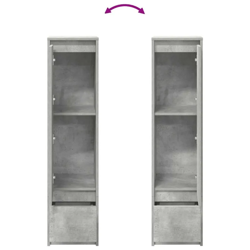 Komoda, betono pilkos spalvos 29,5x34x119,5 cm apdirbta mediena