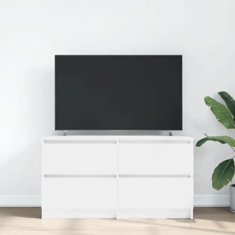 Televizoriaus spintelė, balta, 100x35x54 cm, apdirbta mediena