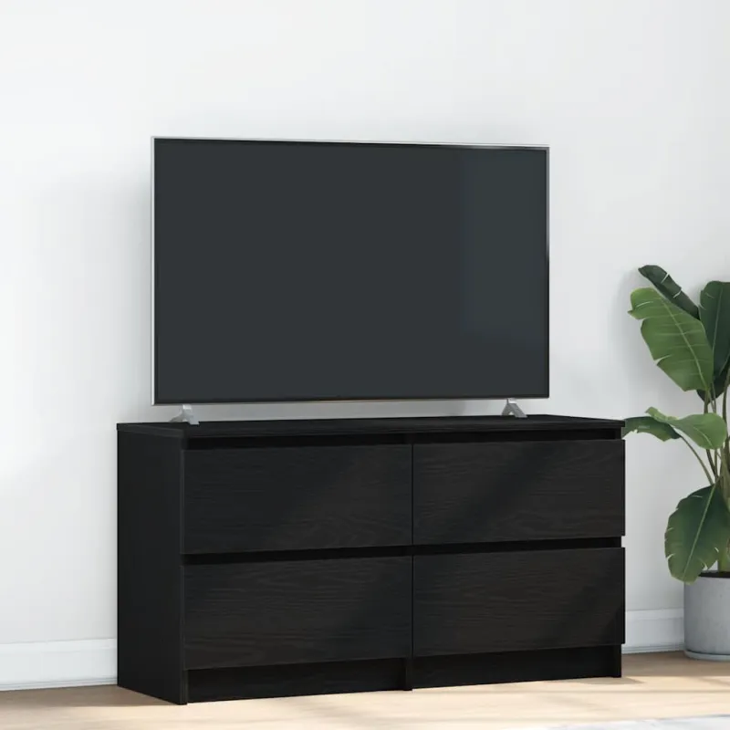 Televizoriaus spintelė, juodos spalvos, 100x35x54 cm, mediena