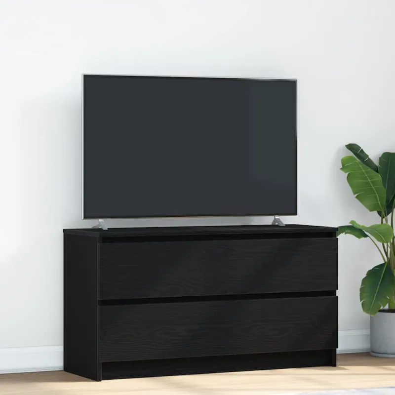 Televizoriaus spintelė, juodos spalvos, 100x35x54 cm, mediena
