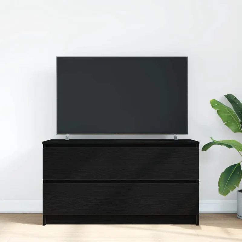 Televizoriaus spintelė, juodos spalvos, 100x35x54 cm, mediena