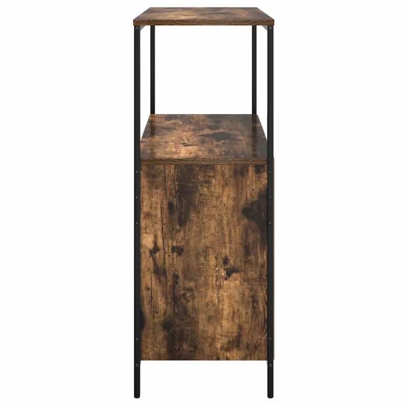 Vonios spintelė su lentynomis rūkytas ąžuolas 76,5x35x95 cm