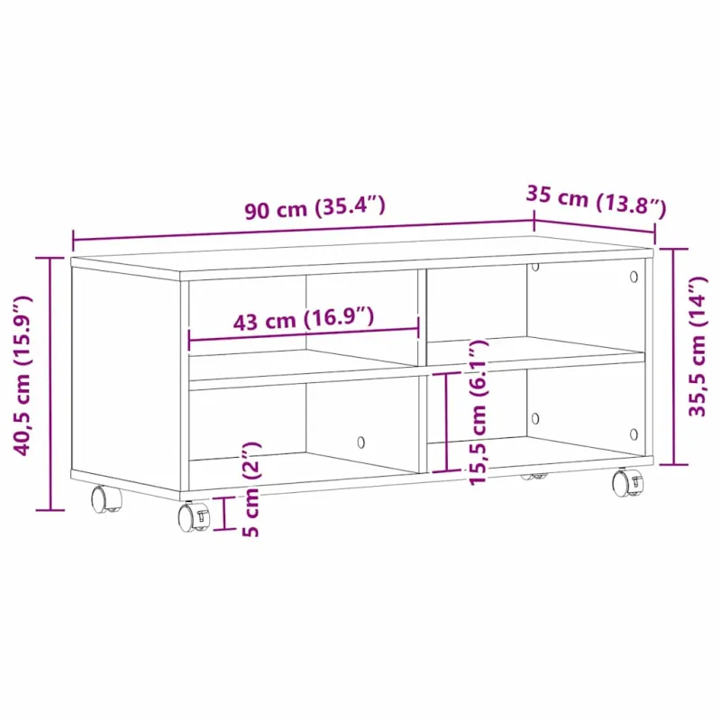 Televizoriaus spintelė Ruda 90 x 35 x 40.5 cm Apdirbta mediena