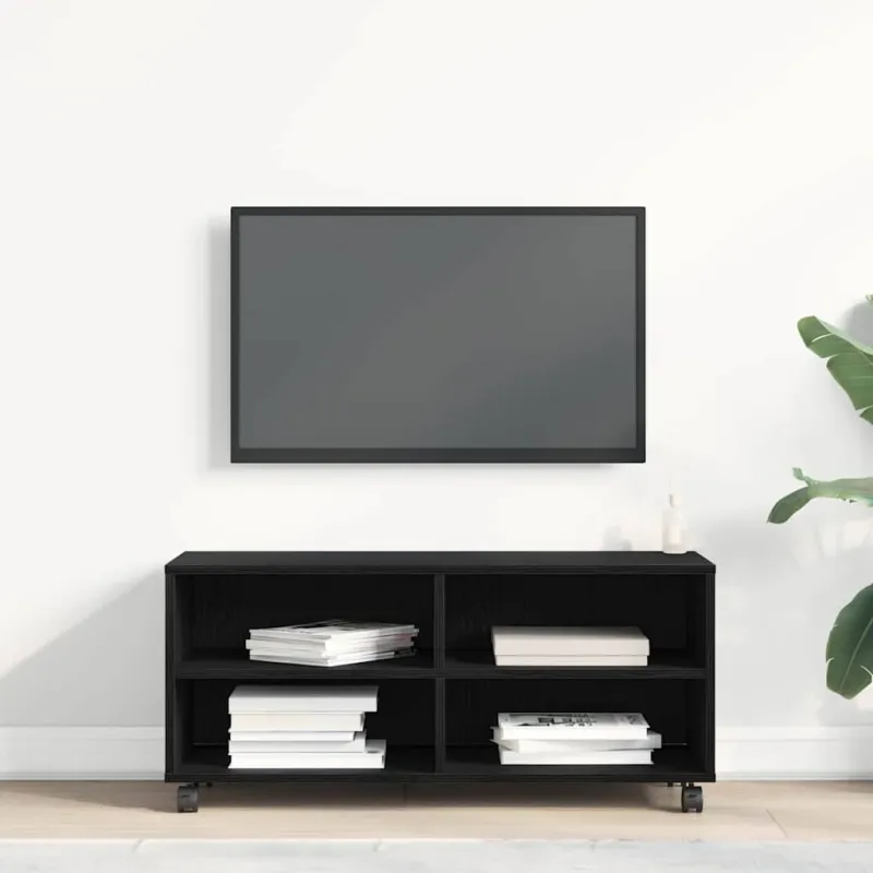 Televizoriaus spintelė Juoda 90 x 35 x 40.5 cm Apdirbta mediena