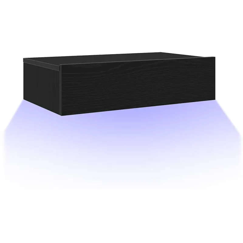 TV spintelė su LED lemputėmis, juodo ąžuolo spalvos, 60x35x15,5 cm