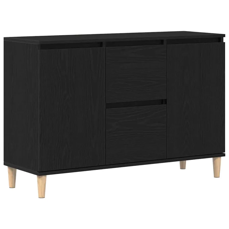 Kabalas su stalčių Juoda 102 x 35 x 60 cm Apdirbta mediena