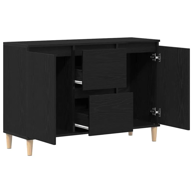 Kabalas su stalčių Juoda 102 x 35 x 60 cm Apdirbta mediena
