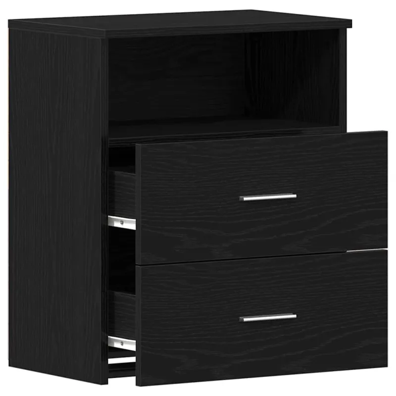 Naktinis staliukas 2 pcs Juodas ąžuolas 50 x 32 x 60 cm