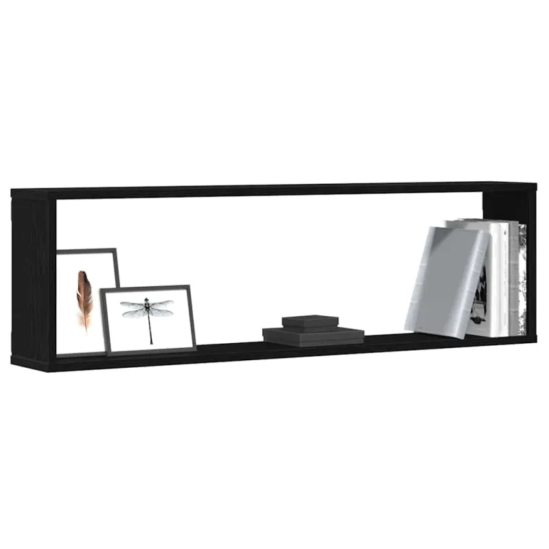 Wall Cube lentynos 4 vnt Juodas ąžuolas 100x15x30 cm