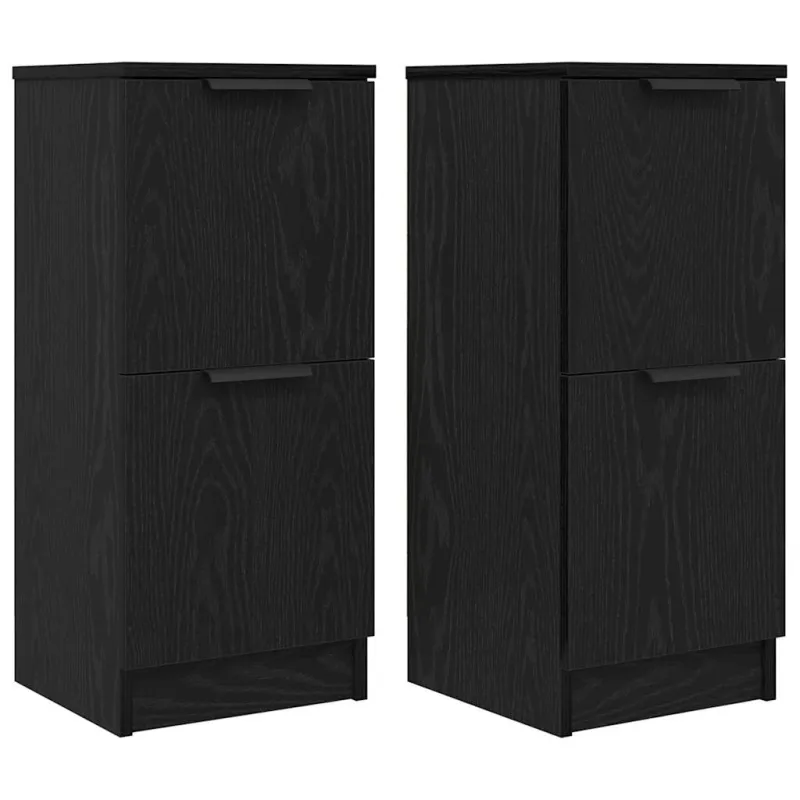 Kabalas 2 pcs Juodas ąžuolas 30 x 30 x 70 cm Apdirbta mediena