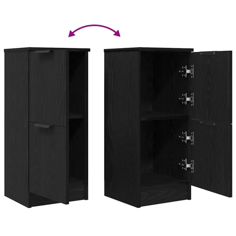 Kabalas 2 pcs Juodas ąžuolas 30 x 30 x 70 cm Apdirbta mediena