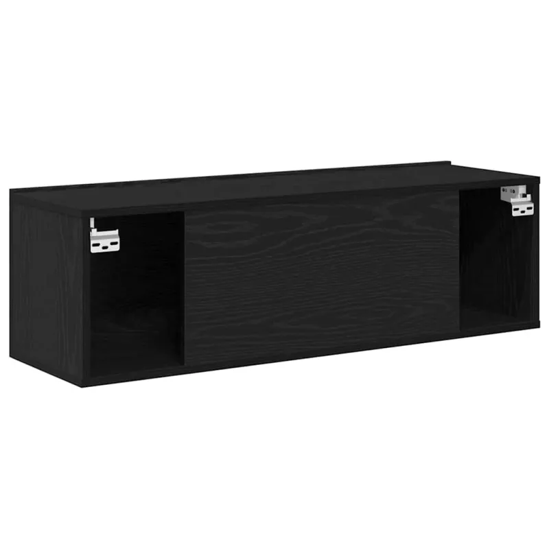 Televizoriaus spintelė 2 pcs Juoda 100 x 30 x 30 cm