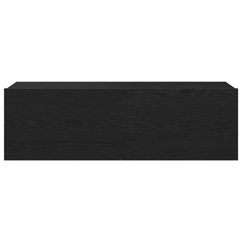 Televizoriaus spintelė 2 pcs Juoda 100 x 30 x 30 cm