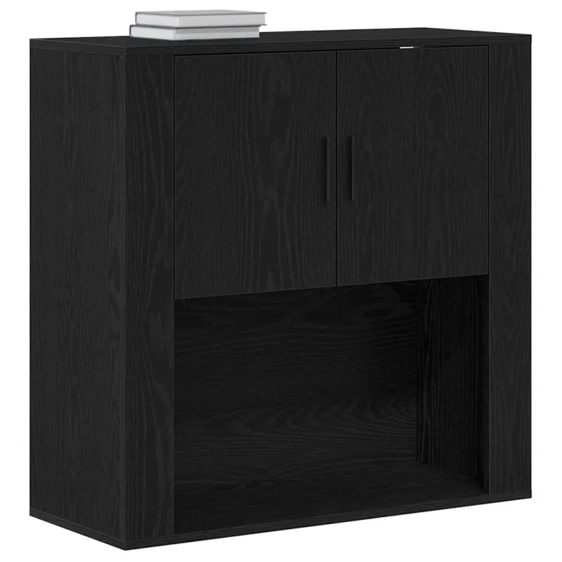 Sieninė spintelė juoda ąžuolo 80 x 33 x 80 cm Apdirbta mediena