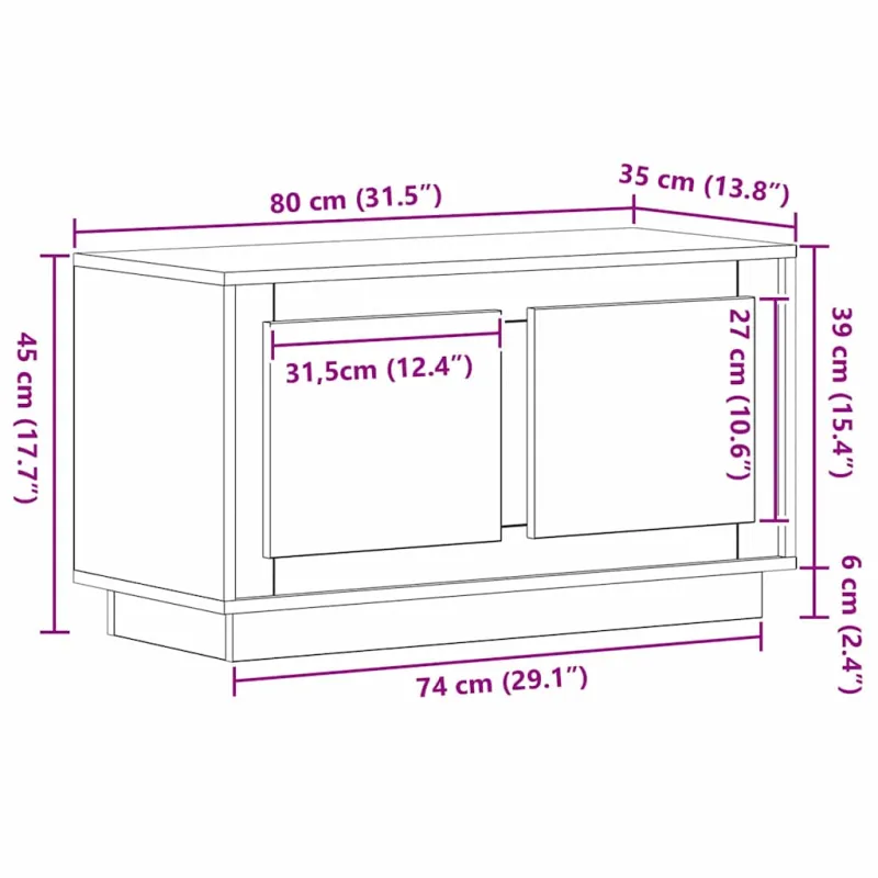 Televizoriaus spintelė Sena mediena 80 x 35 x 45 cm
