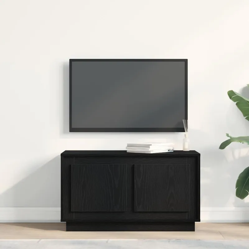 Televizoriaus spintelė juoda ąžuolo 80 x 35 x 45 cm