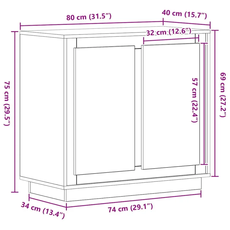 Kabalas Senas medis 80 x 40 x 75 cm Apdirbta mediena