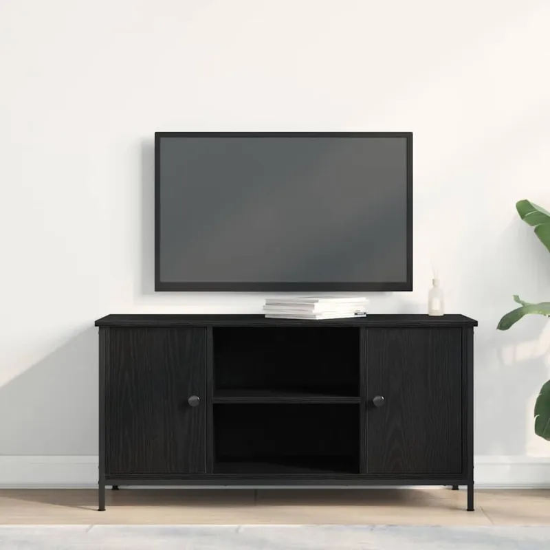 Televizoriaus spintelė juoda ąžuolo 100 x 40 x 50 cm