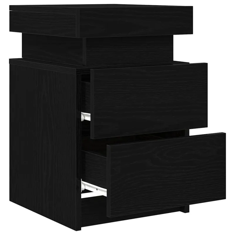 Šalia lovos spintelė 2 pcs Juodas ąžuolas 35 x 39 x 55 cm
