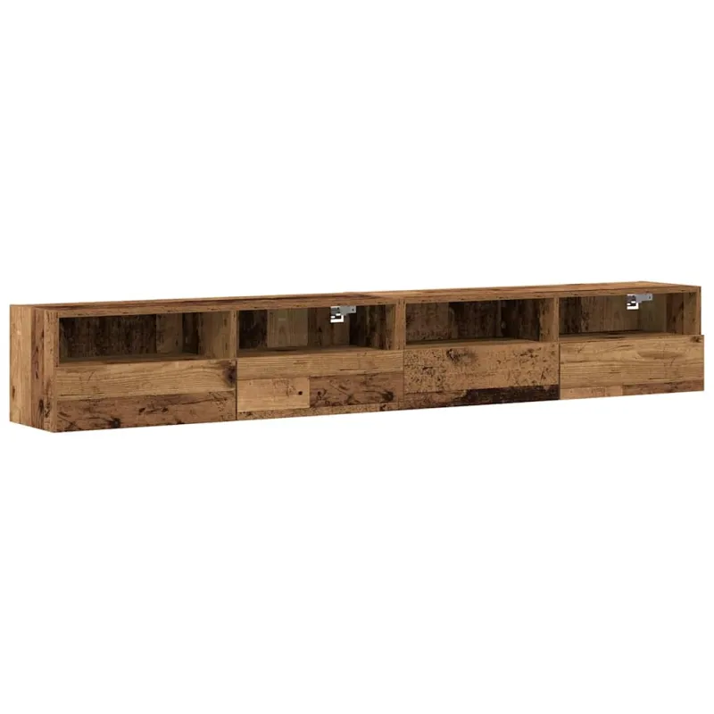 TV sieninė spintelė 2 pcs Senovinis medis 100 x 30 x 30 cm