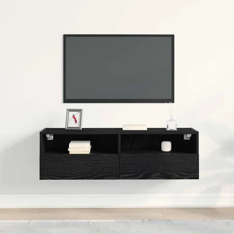TV sieninė spintelė Juodas ąžuolas 100 x 30 x 30 cm