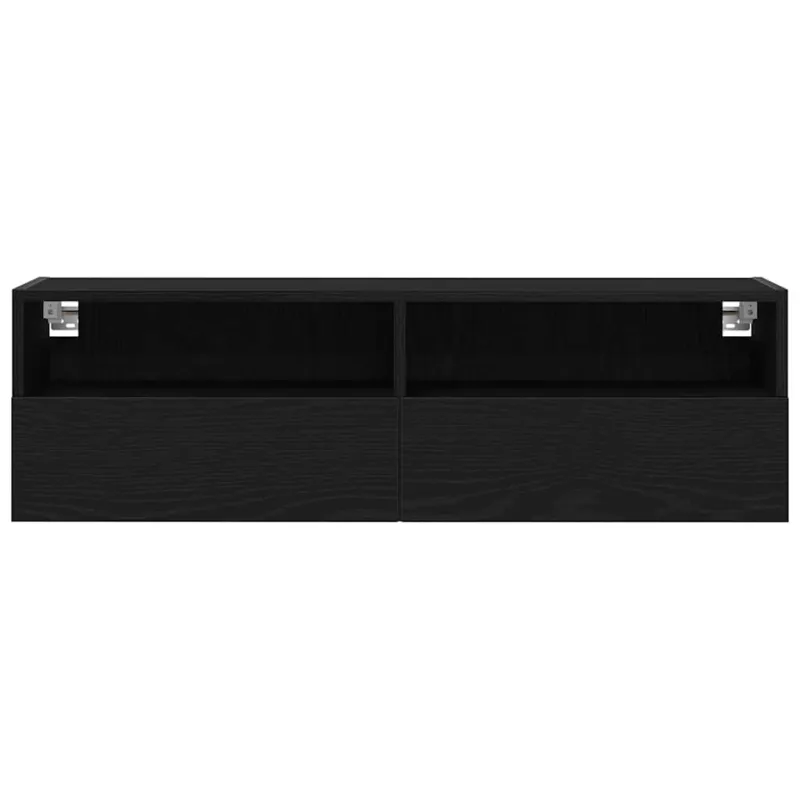 TV sieninė spintelė 2 pcs juoda ąžuolo 100 x 30 x 30 cm