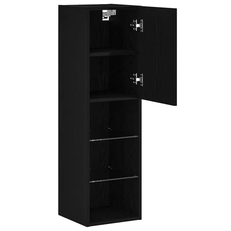 TV spintelių komplektas Juodas ąžuolas 30,5 x 30 x 102 cm