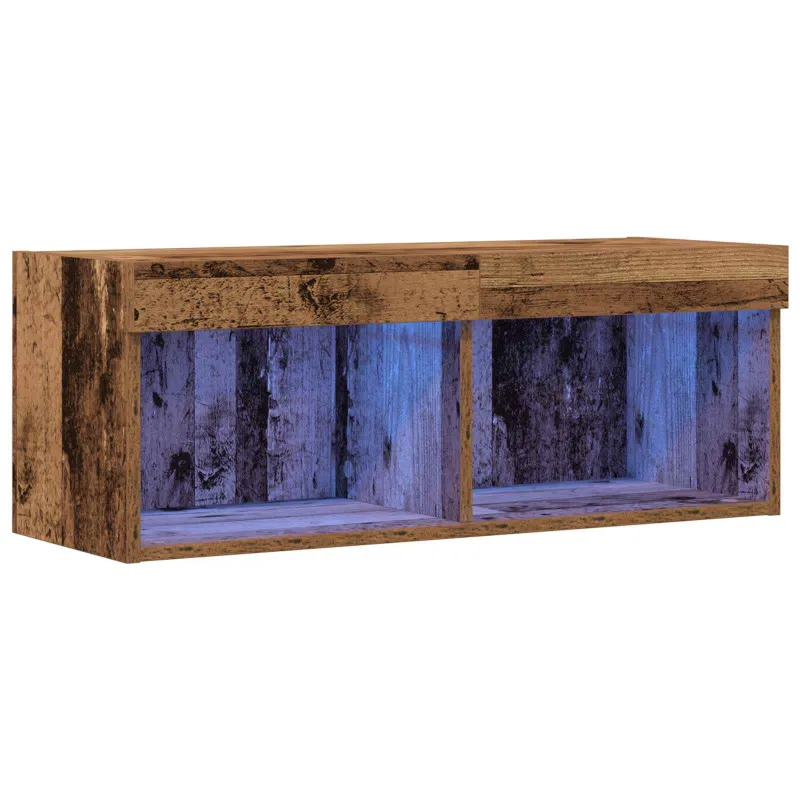 TV spintelių komplektas su LED Sena mediena 80 x 30 x 30 cm