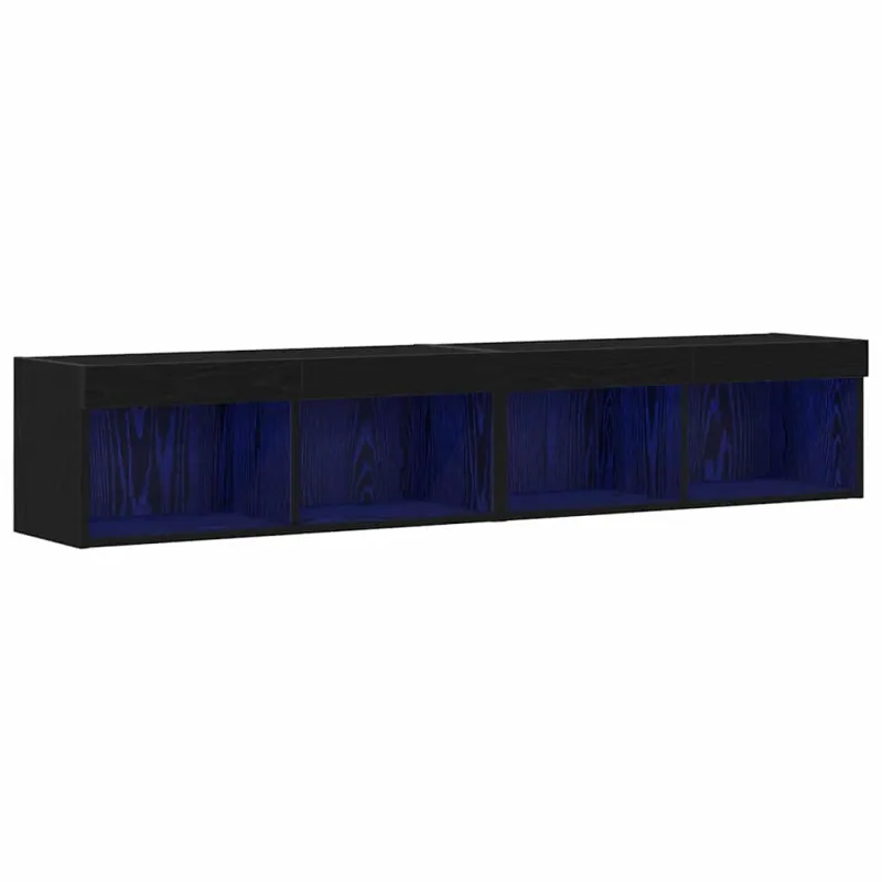 TV spintelių komplektas 2 pcs juoda ąžuolo 80 x 30 x 30 cm