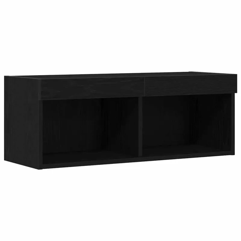 TV spintelių komplektas 2 pcs juoda ąžuolo 80 x 30 x 30 cm