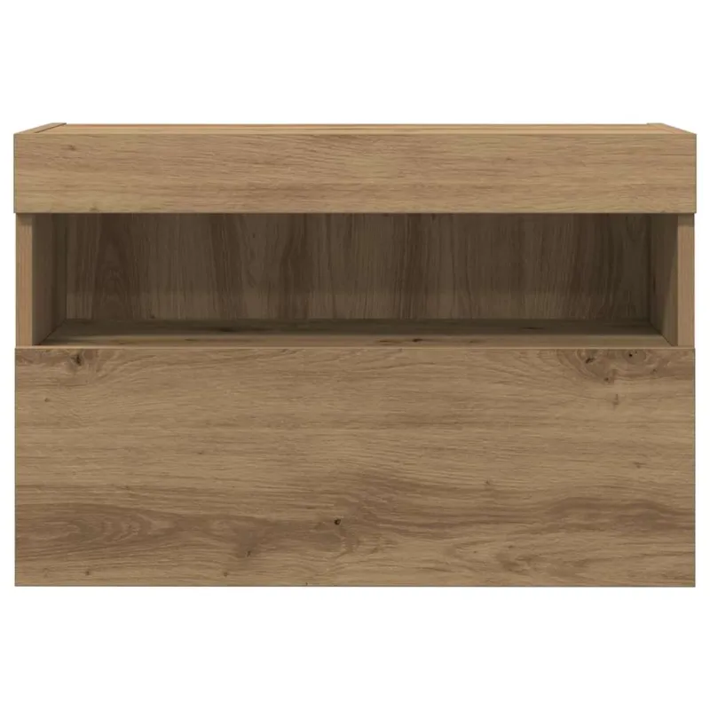 TV sieninė spintelė su LED artisano ąžuolo 60 x 30 x 40 cm