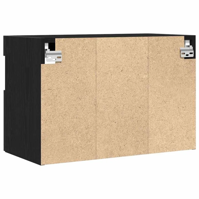 TV sieninė spintelė su LED juoda ąžuolo 60 x 30 x 40 cm