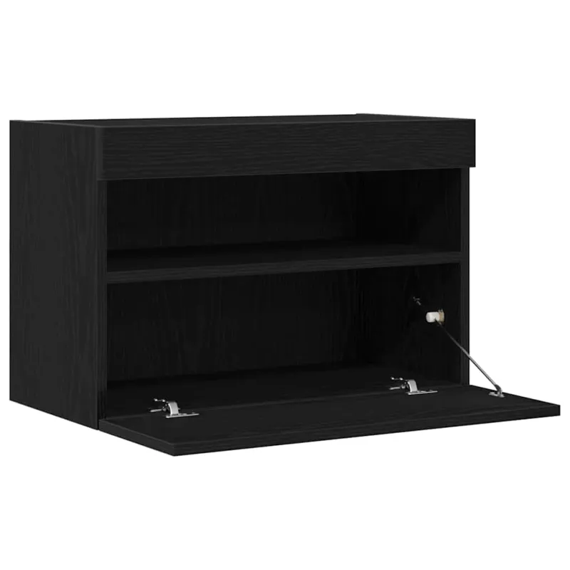 TV sieninė spintelė su LED 2 pcs juoda ąžuolo 60 x 30 x 40 cm