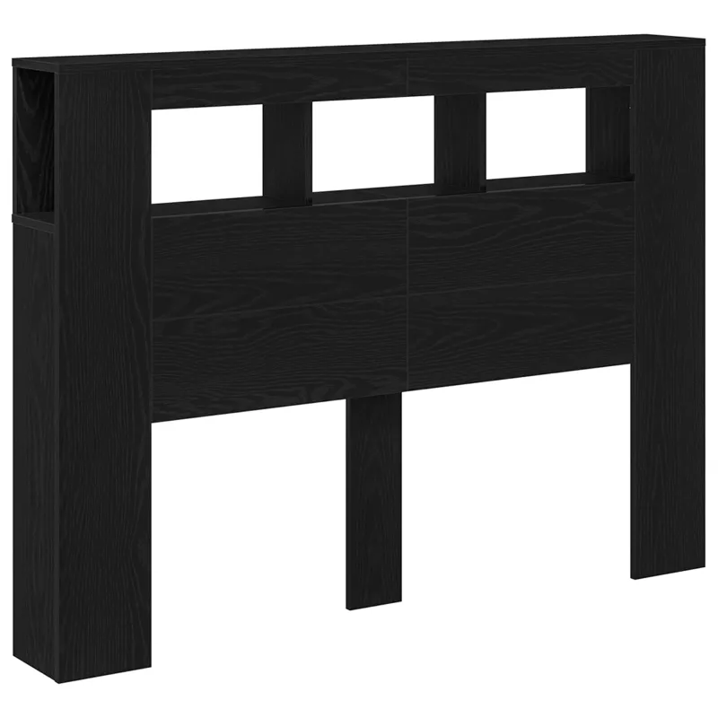 LED galvūgalis su lentyna Juodas ąžuolas 140 x 18,5 x 103,5 cm