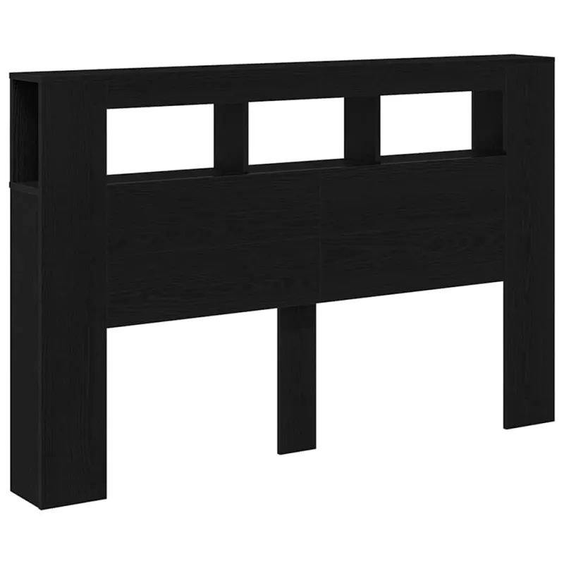 LED galvūgalis su lentyna Juodas ąžuolas 160 x 18,5 x 103,5 cm