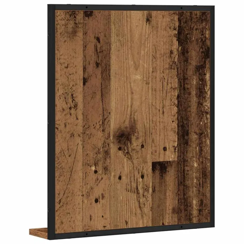 Veidrodis su lentyna su saugykla Sena mediena 50 x 12 x 60 cm
