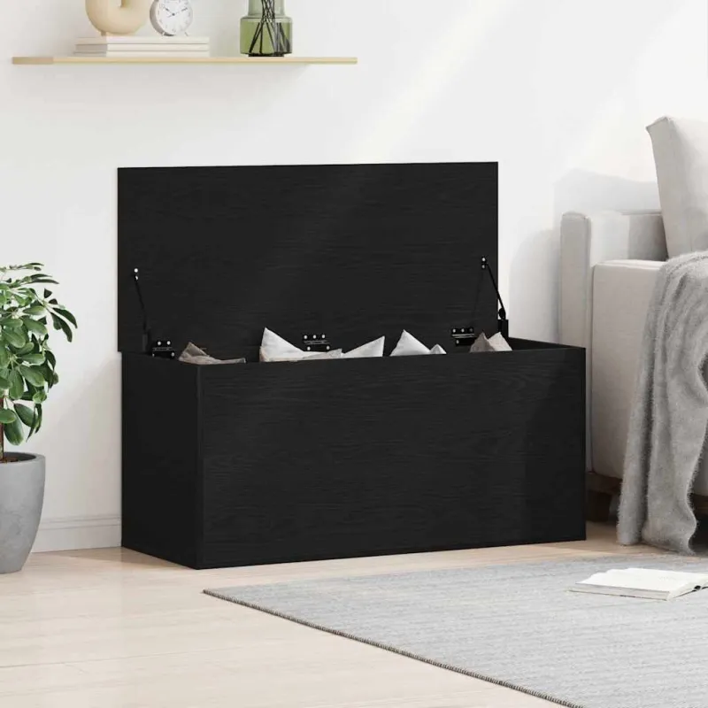 Saugojimo dėžė juoda ąžuolo 100 x 42 x 46 cm Apdirbta mediena